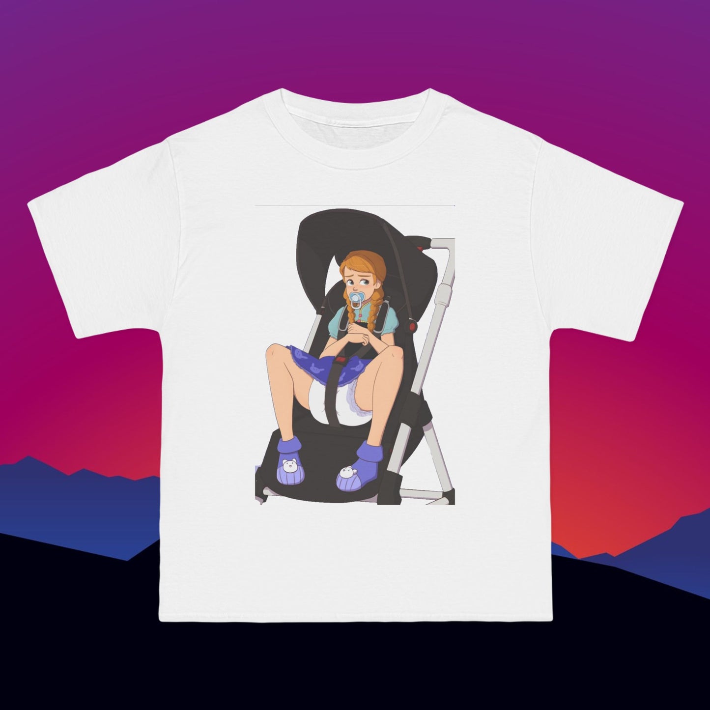 Baby Girl Stroller T-Shirt: (Hanes Beefy-T 100% Preshrunk Cotton Custom Printed by TheGlassyLass.com