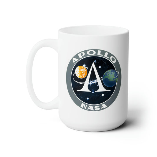 NASA Apollo Program Coffee Mug - Double Sided White Ceramic 15oz by TheGlassyLass.com