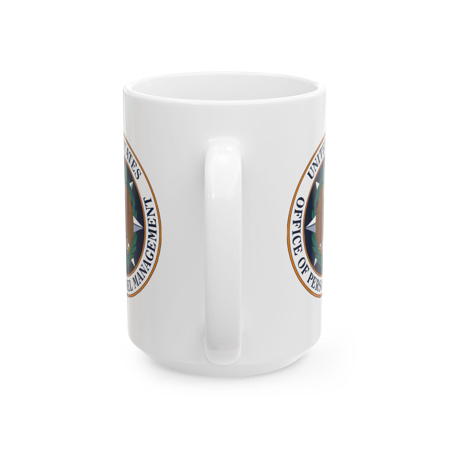 US Office of Personnel Management Coffee Mug - Double Sided Print, White Ceramic, 15oz by TheGlassyLass.com