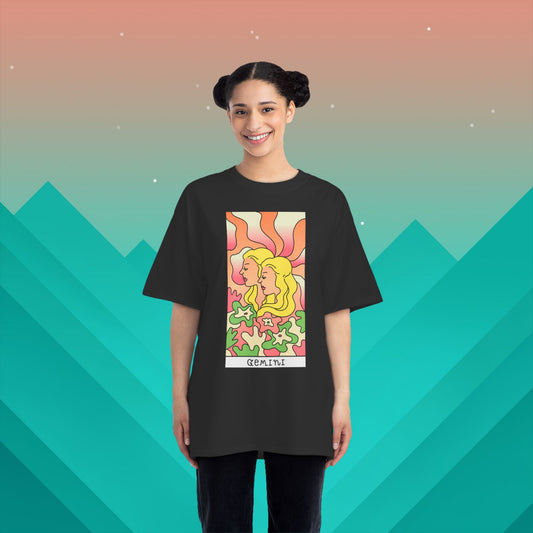 Gemini Zodiac Tarot T-Shirt: (Hanes Beefy-T 100% Preshrunk Cotton Custom Printed by TheGlassyLass.com