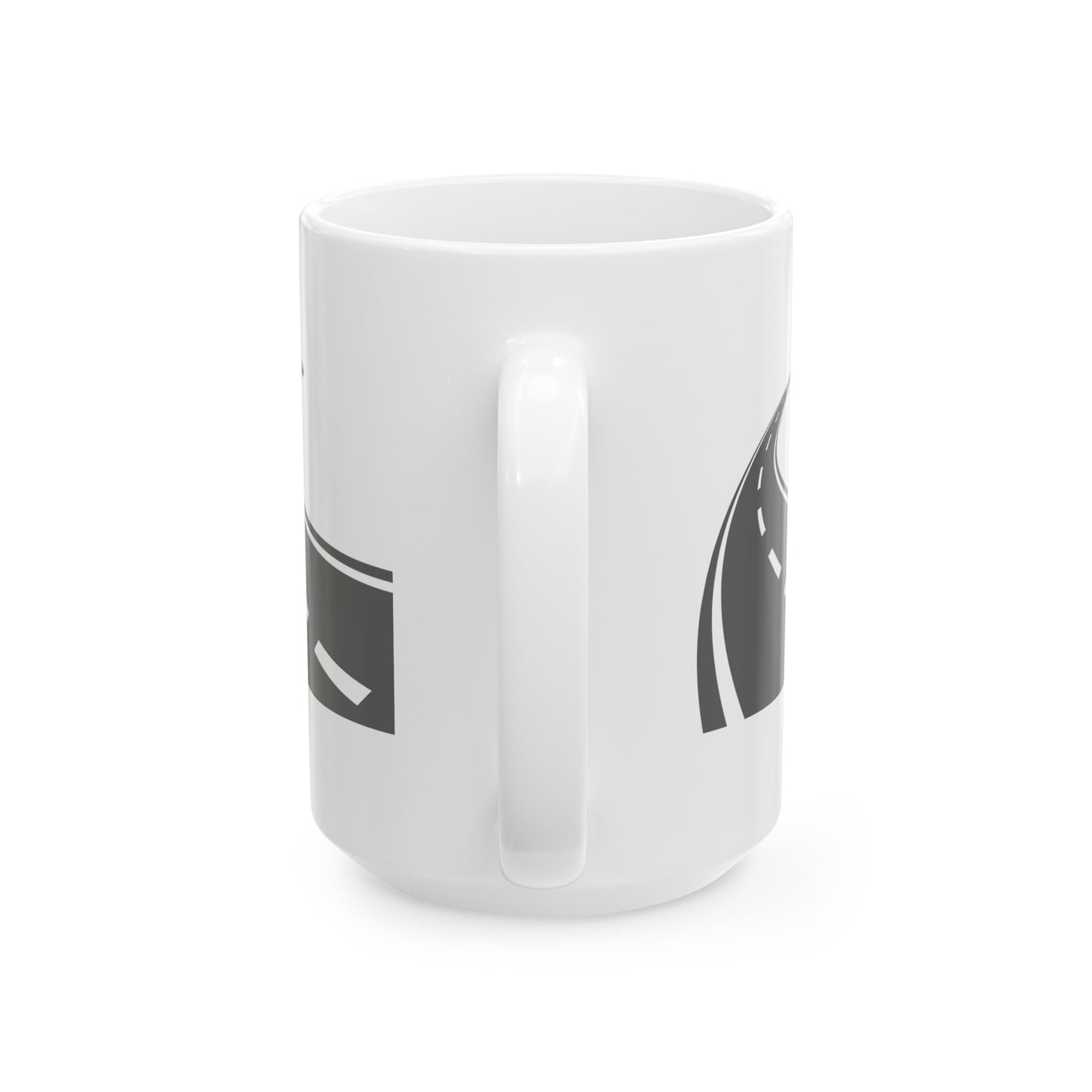 Long and Winding Road Coffee Mug - Double Sided White Ceramic 15oz by TheGlassyLass.com