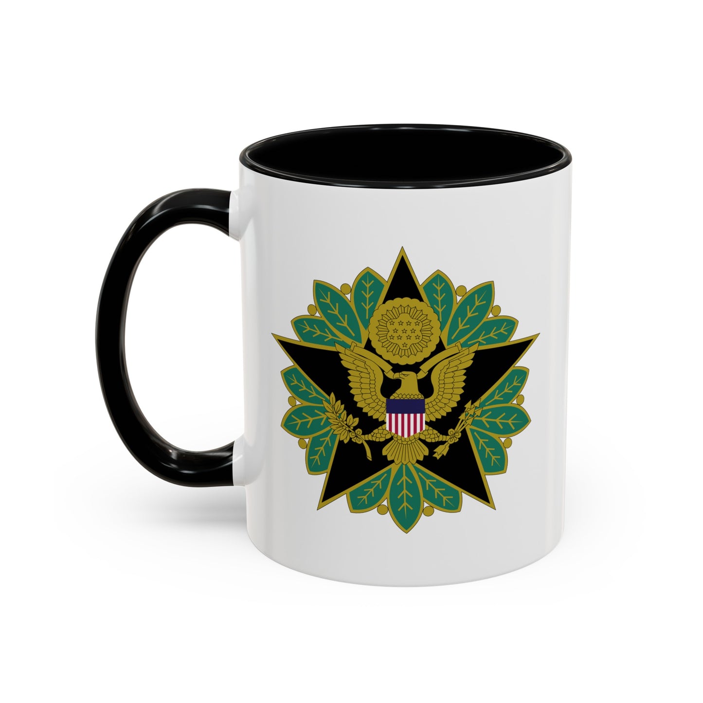 US Army General Staff - Double Sided Black Accent White Ceramic Coffee Mug 11oz by TheGlassyLass.com