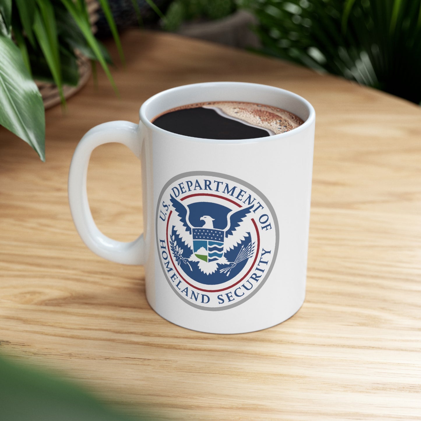 Homeland Security Coffee Mug - Double Sided White Ceramic 11oz by TheGlassyLass.com