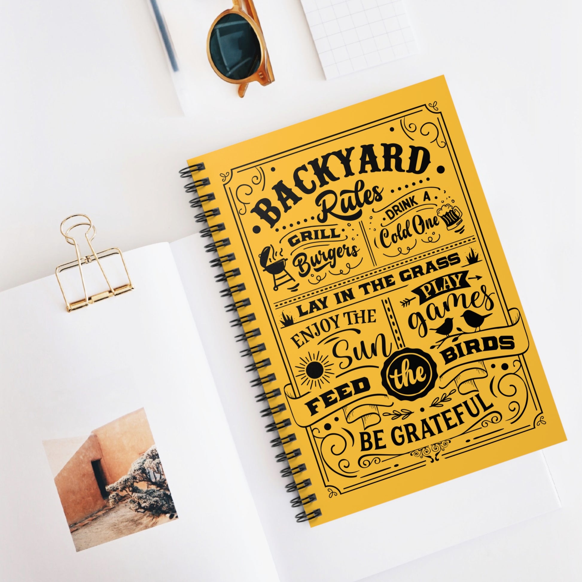 Backyard Rules: Spiral Notebook - Log Books - Journals - Diaries - and More Custom Printed by TheGlassyLass