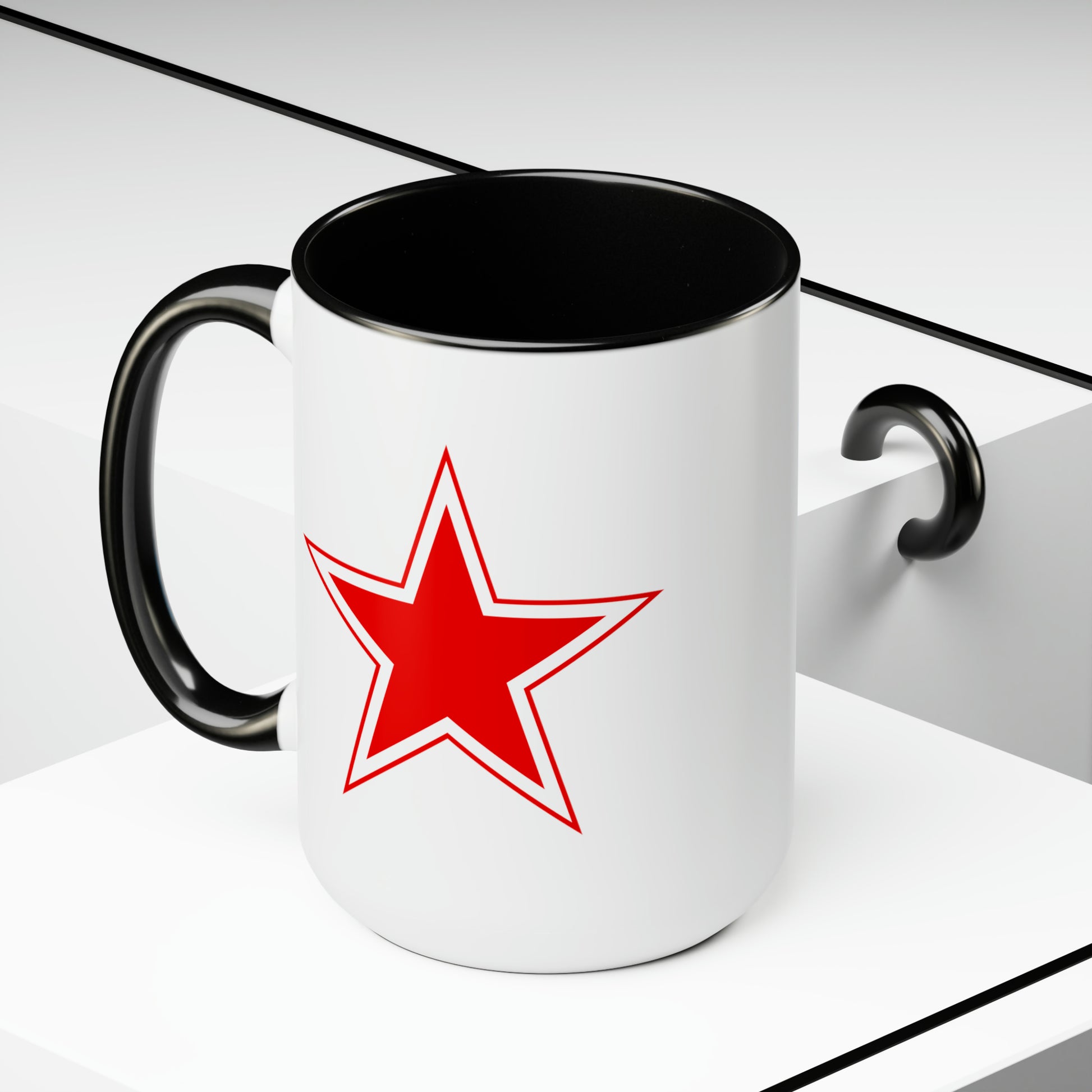 Soviet Union Air Force Roundel Coffee Mug - Double Sided Black Accent Ceramic 15oz - by TheGlassyLass.com