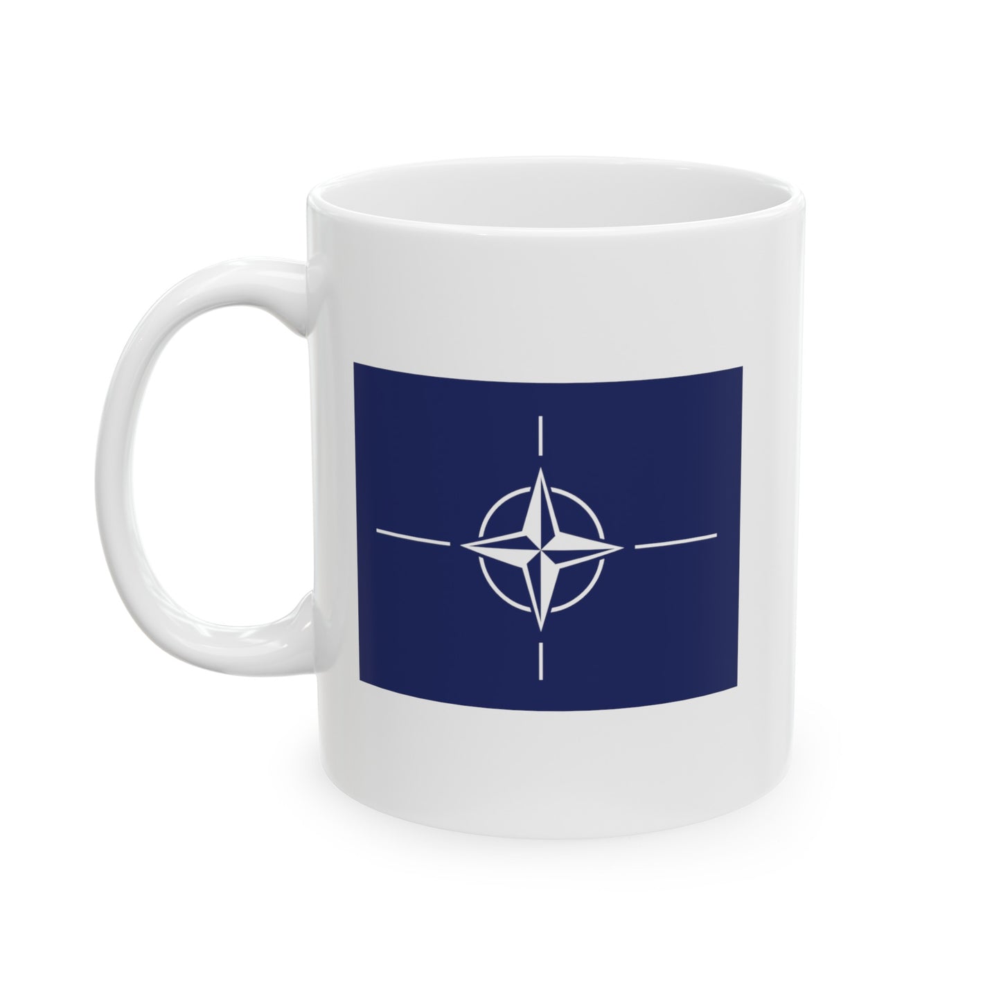NATO Coffee Mug - Double Sided White Ceramic 11oz by TheGlassyLass.com