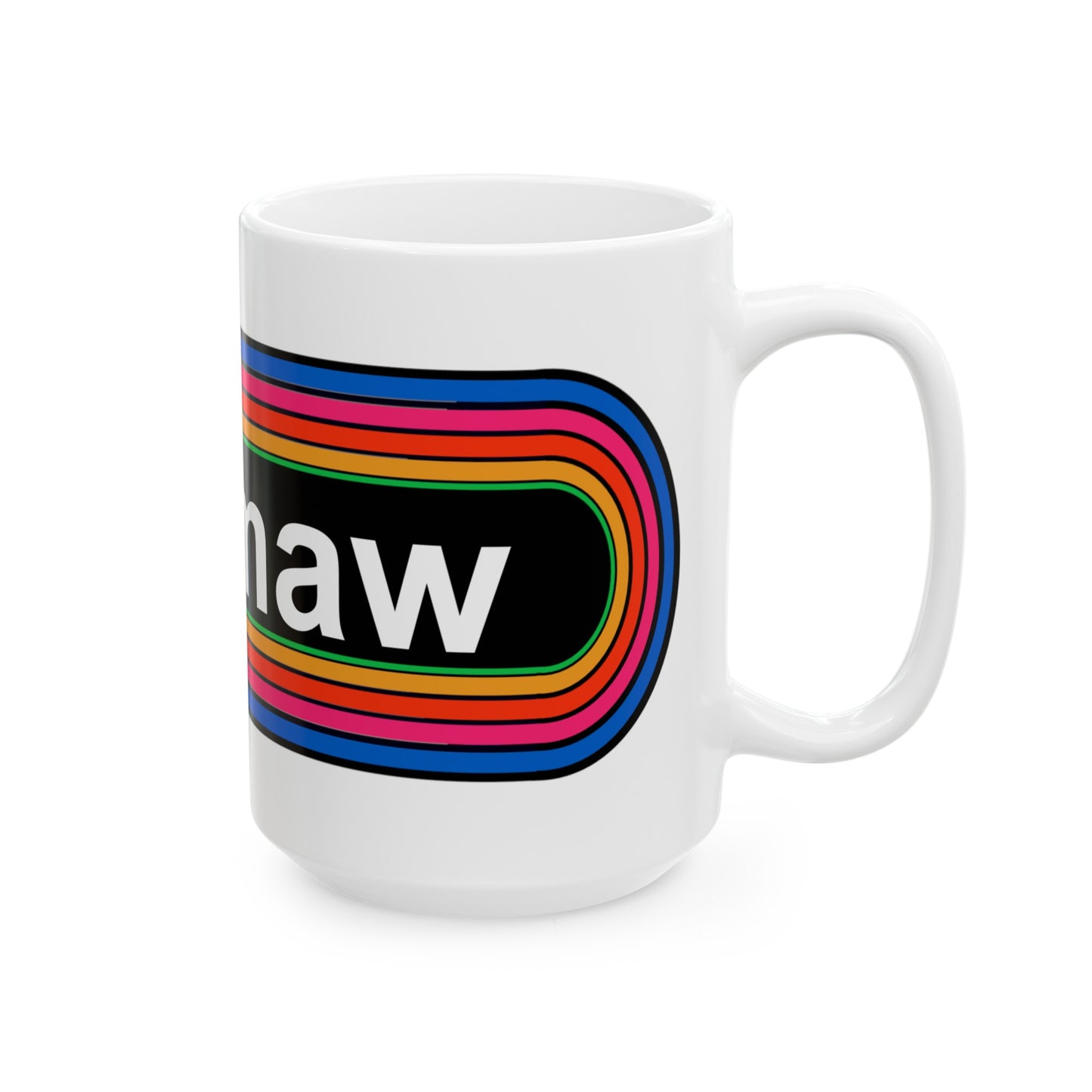 Rainbow Meemaw Pronouns Coffee Mug - Wrap Print White Ceramic 15oz - by TheGlassyLass.com