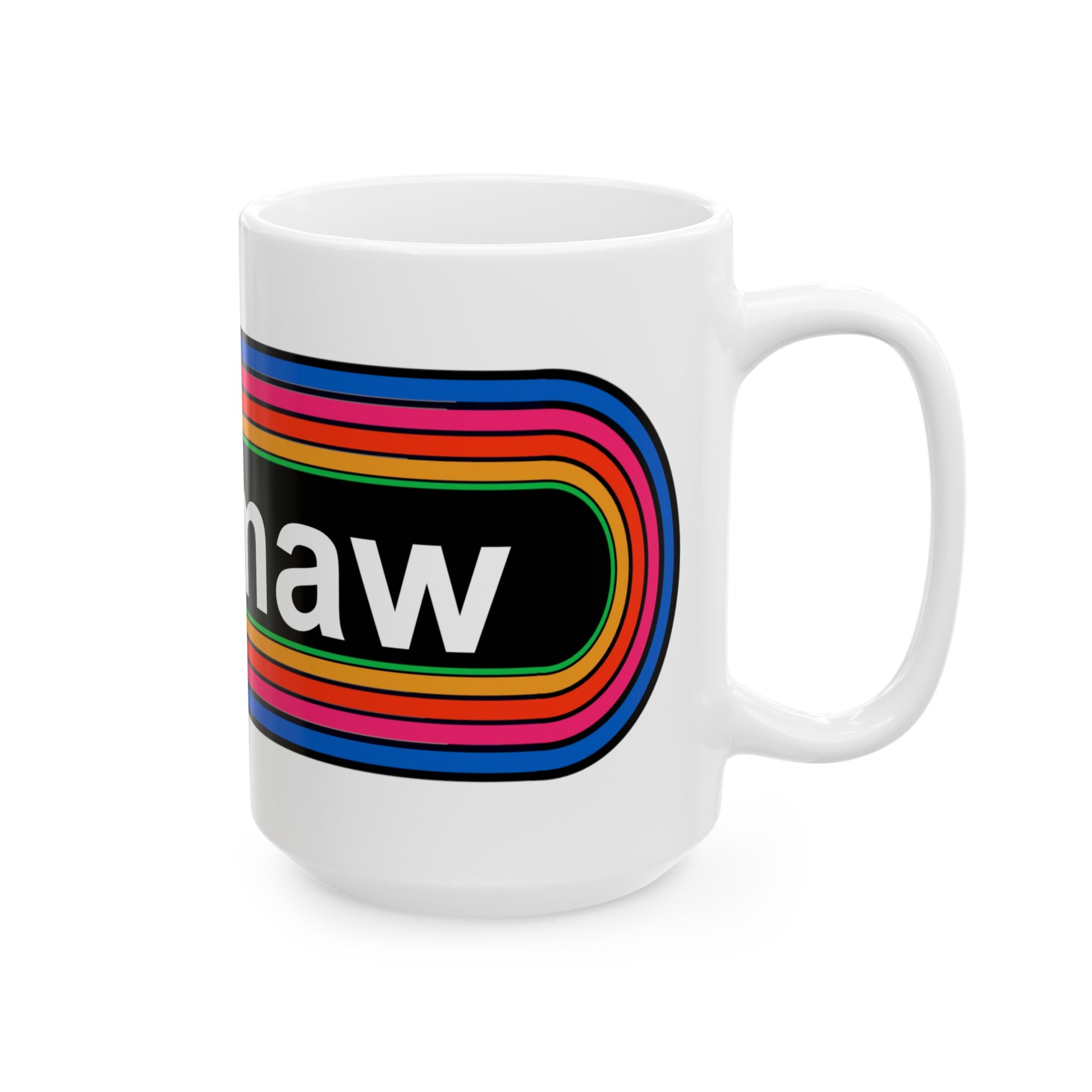 Rainbow Meemaw Pronouns Coffee Mug - Wrap Print White Ceramic 15oz - by TheGlassyLass.com