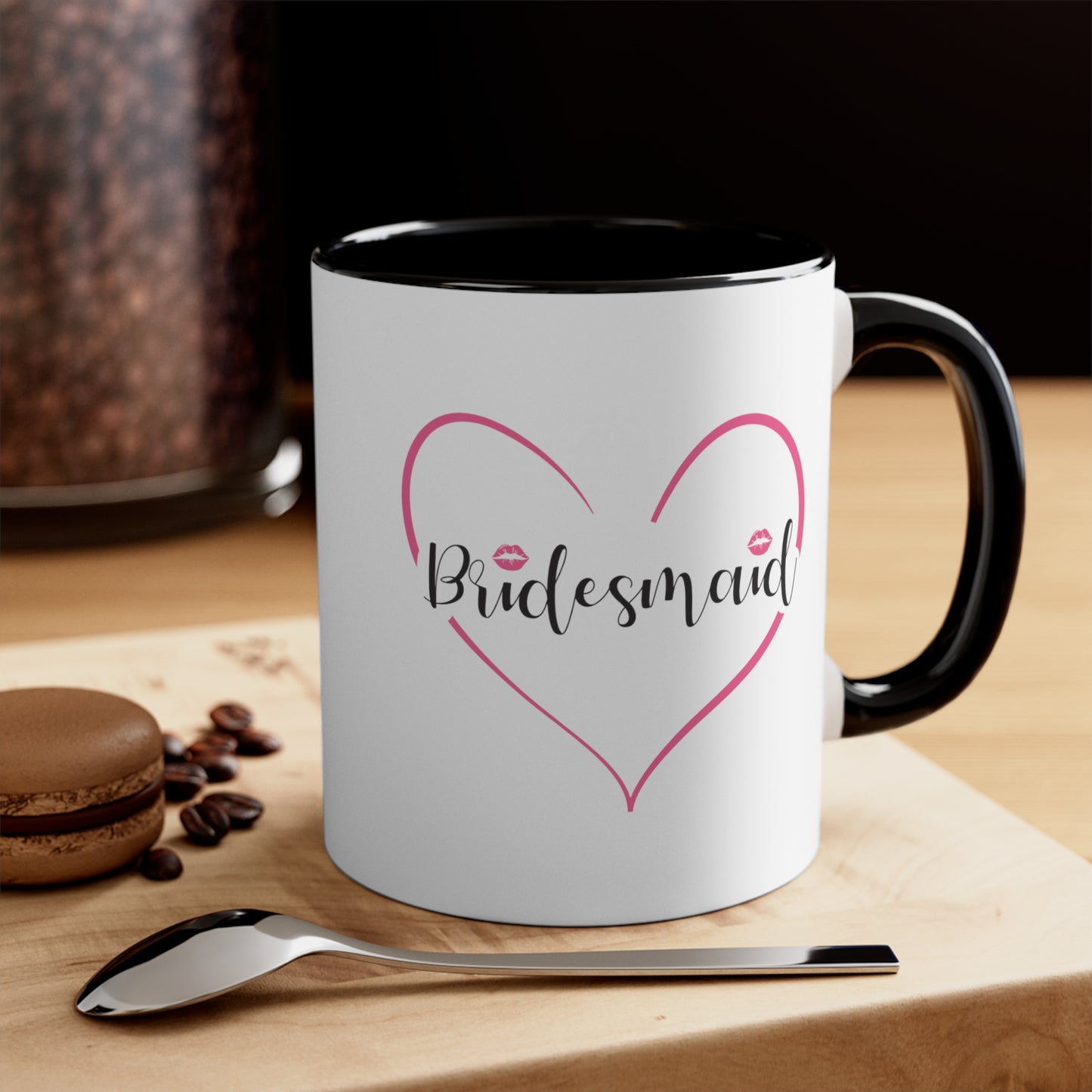 Bridesmaid Coffee Mug - Double Sided Black Accent Ceramic 11oz by TheGlassyLass.com
