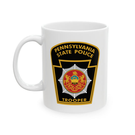 Pennsylvania State Police Trooper Coffee Mug - Double Sided White Ceramic 11oz by TheGlassyLass.com