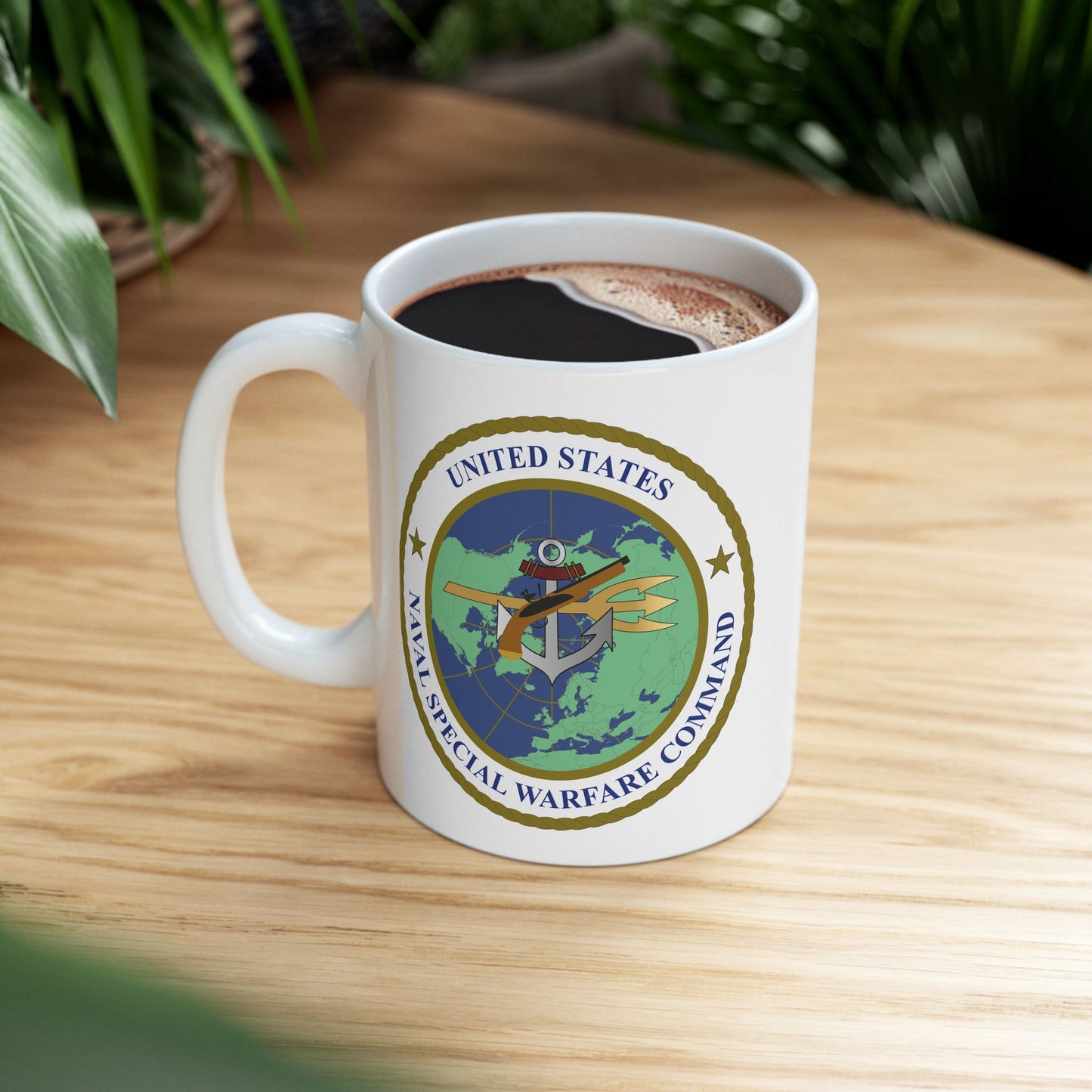 United States Naval Special Warfare Command Coffee Mug - Double Sided White Ceramic 11oz by TheGlassyLass.com