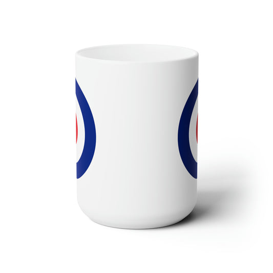 RAF Royal Air Force Roundel Coffee Mug - Double Sided White Ceramic 15oz - by TheGlassyLass.com