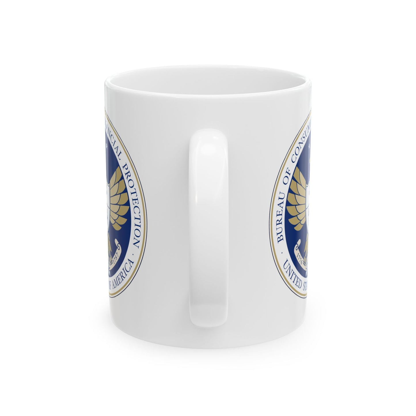 Consumer Financial Protection Bureau Seal Coffee Mug - Double Sided Print, White Ceramic, 11oz by TheGlassyLass.com