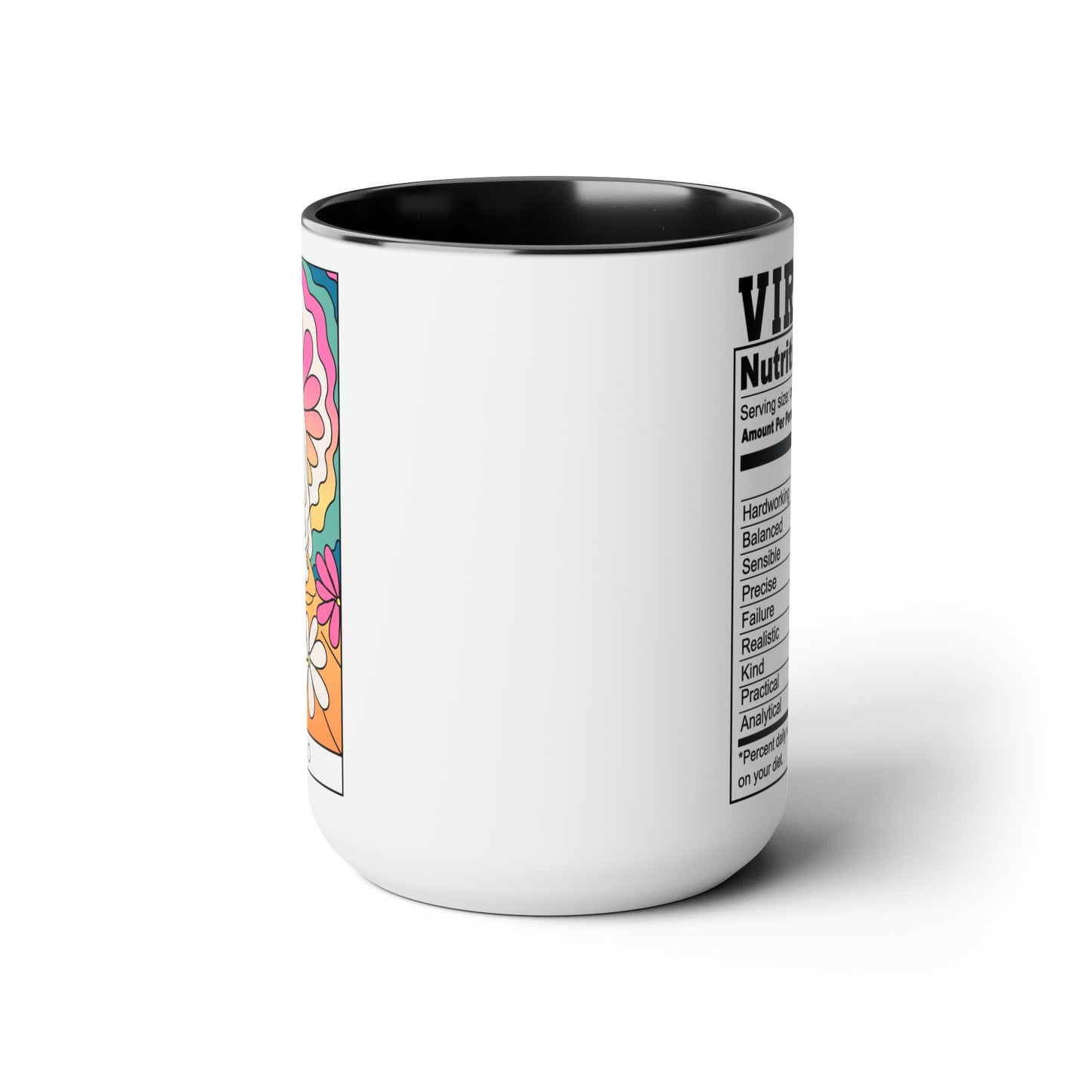 Virgo Tarot Card Coffee Mug - Double Sided Black Accent Ceramic 15oz by TheGlassyLass.com