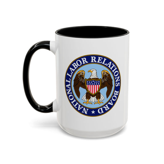 National Labor Relations Board Coffee Mug - Double Sided Print, Black Accent White Ceramic, 15oz by TheGlassyLass.com
