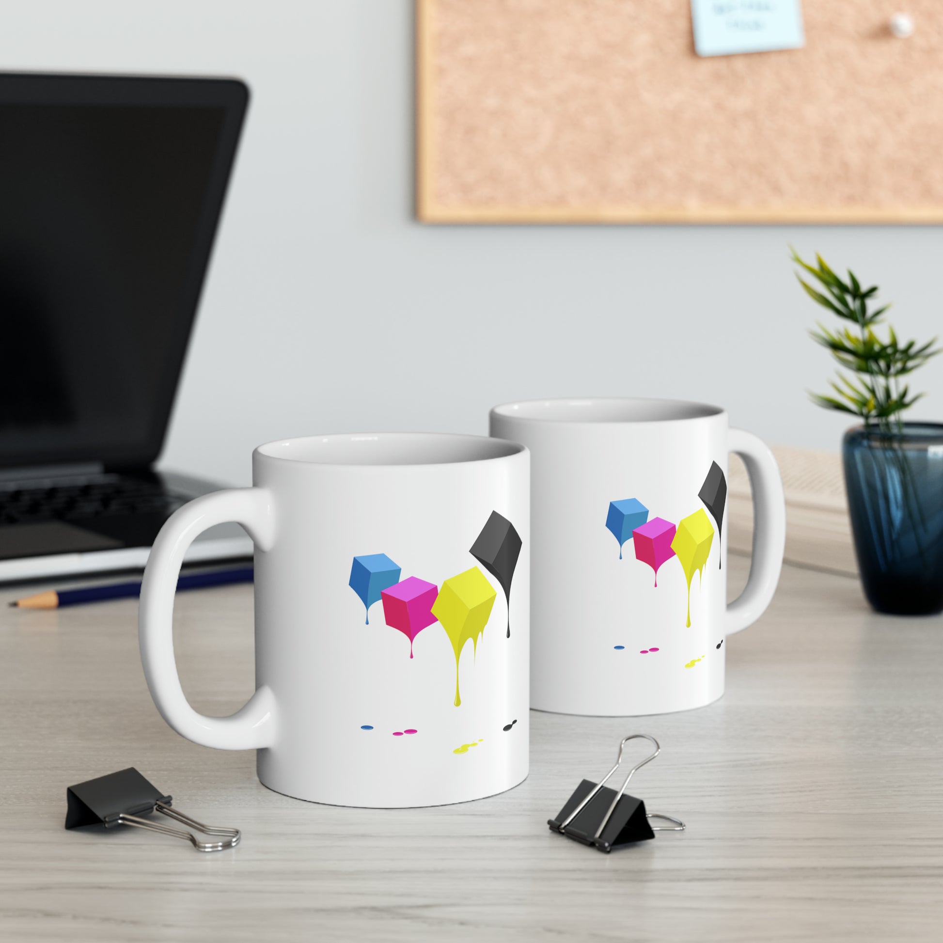 Molten Colors Mug - Double Sided White Ceramic 11oz by TheGlassyLass.com