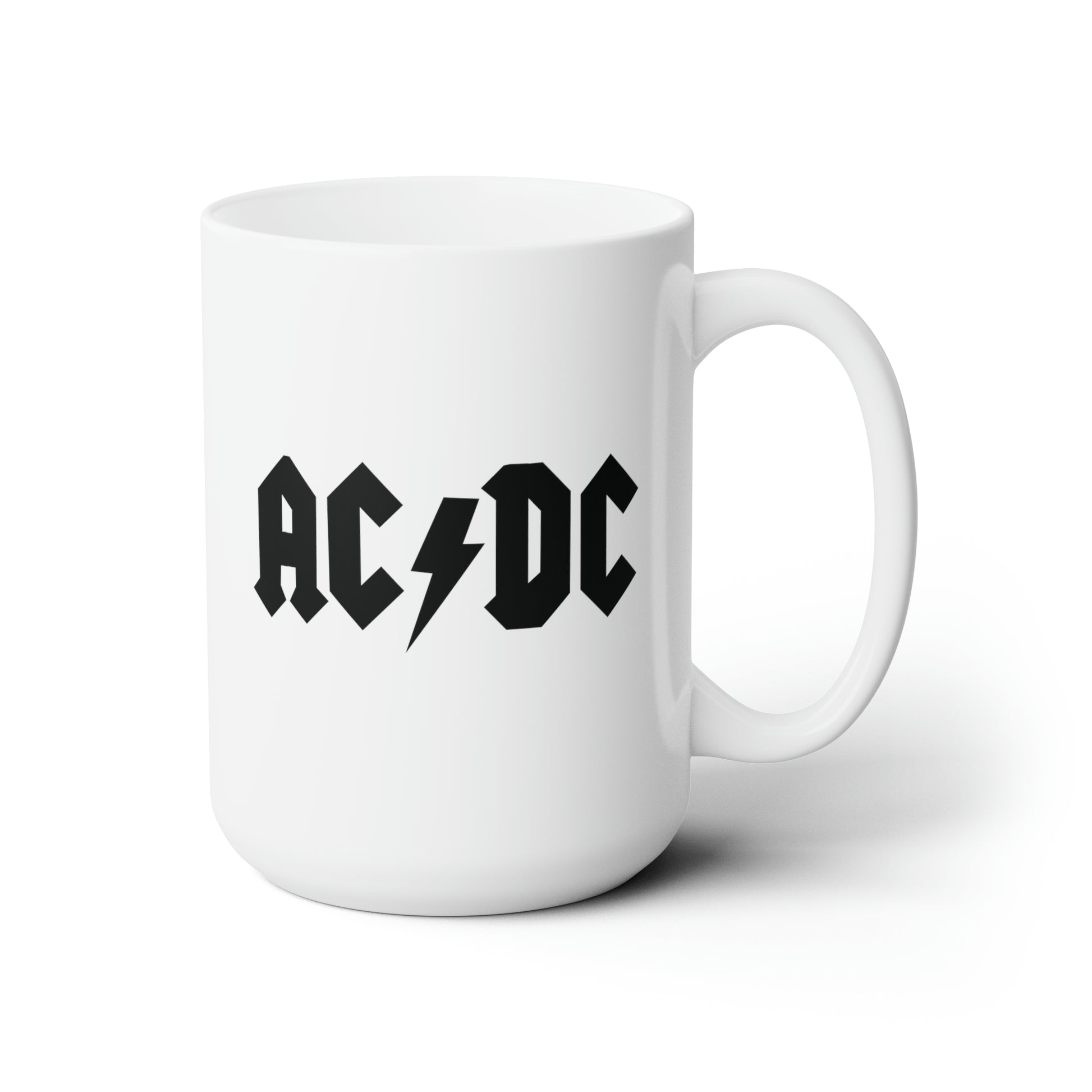AC/DC Coffee Mug - Double Sided White Ceramic 15oz by TheGlassyLass.com