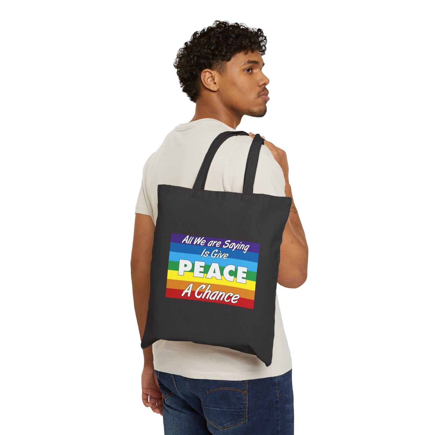 Give Peace a Chance Tote Bag - Heavyweight 100% Cotton Canvas by TheGlassyLass.com