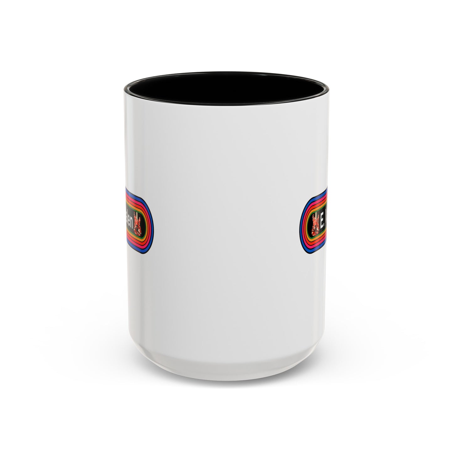 E. Van Halen Rainbow Coffee Mug - Double Sided Black Accent Ceramic 15oz - by TheGlassyLass.com