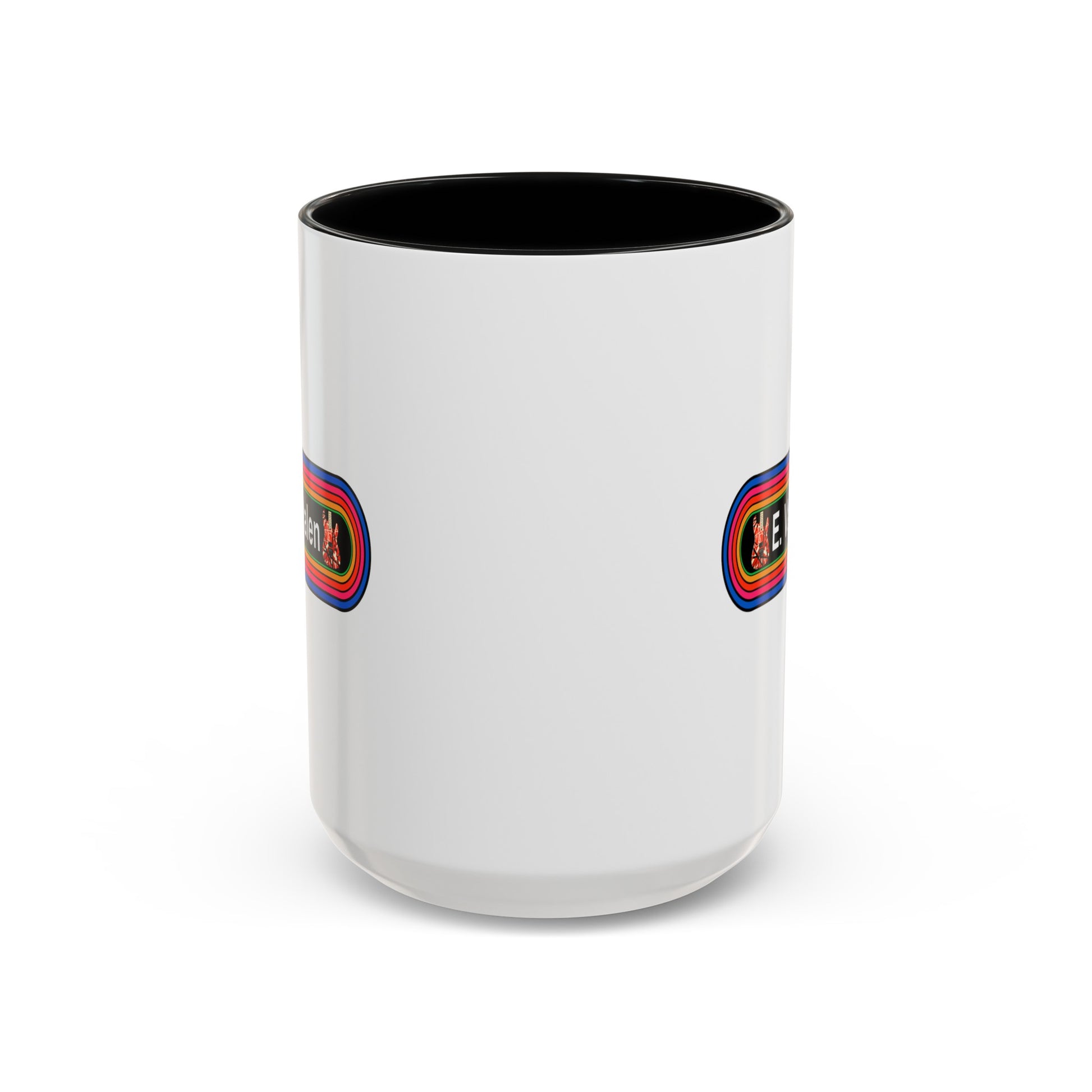 E. Van Halen Rainbow Coffee Mug - Double Sided Black Accent Ceramic 15oz - by TheGlassyLass.com