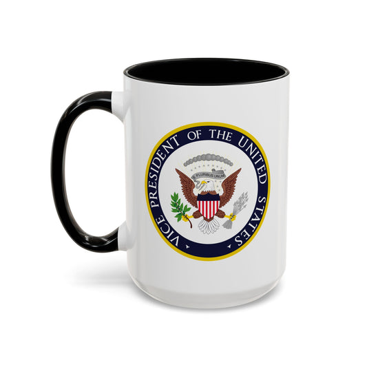 Vice President of the United States Seal Coffee Mug - Double Sided Black Accent White Ceramic 15oz by TheGlassyLass.com
