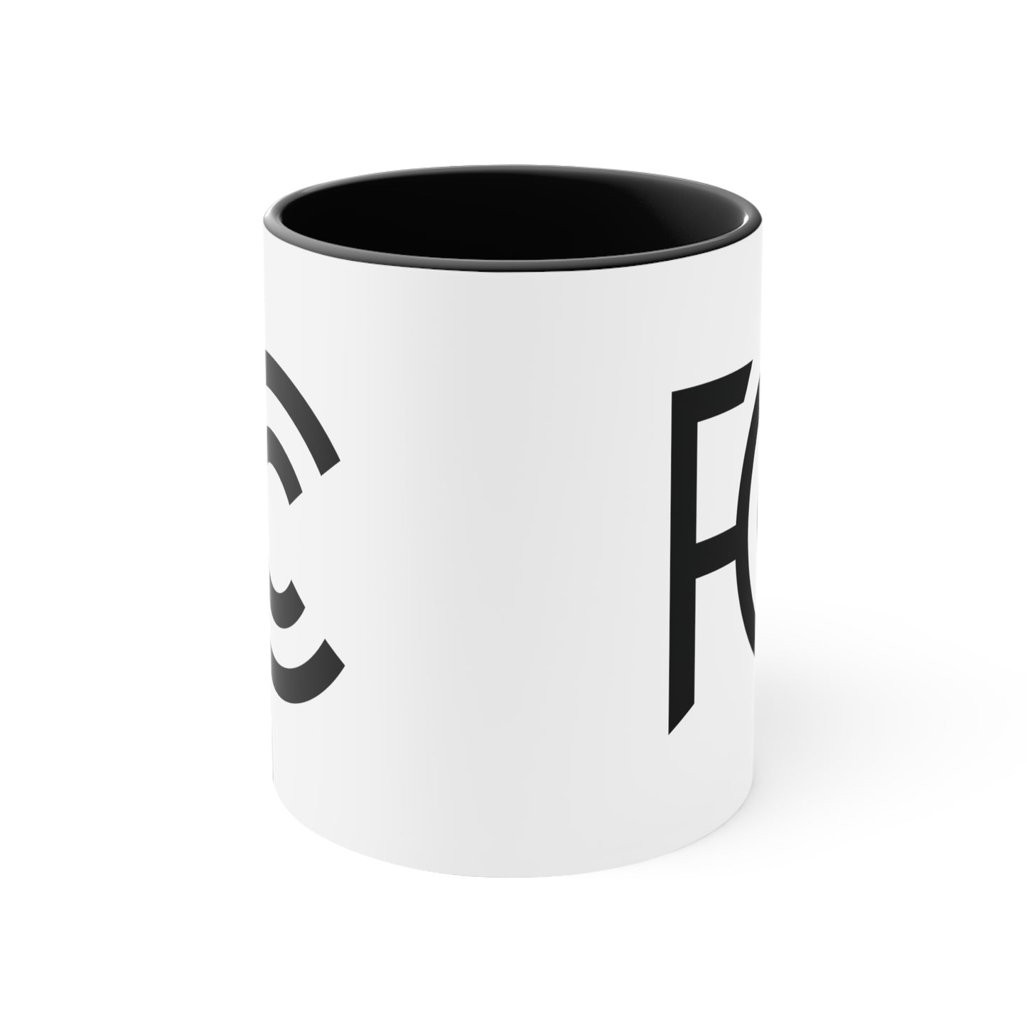 FCC Seal Coffee Mug - Double Sided Black Accent White Ceramic 11oz by TheGlassyLass.com