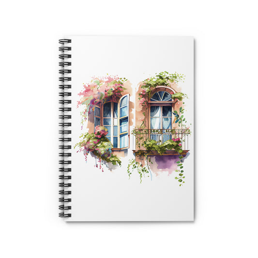 Balcony Flowers: Spiral Notebook - Log Books - Journals - Diaries - and More Custom Printed by TheGlassyLass