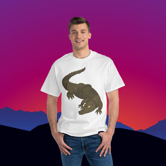 Steampunk Alligator T-Shirt: (Hanes Beefy-T 100% Preshrunk Cotton Custom Printed by TheGlassyLass.com