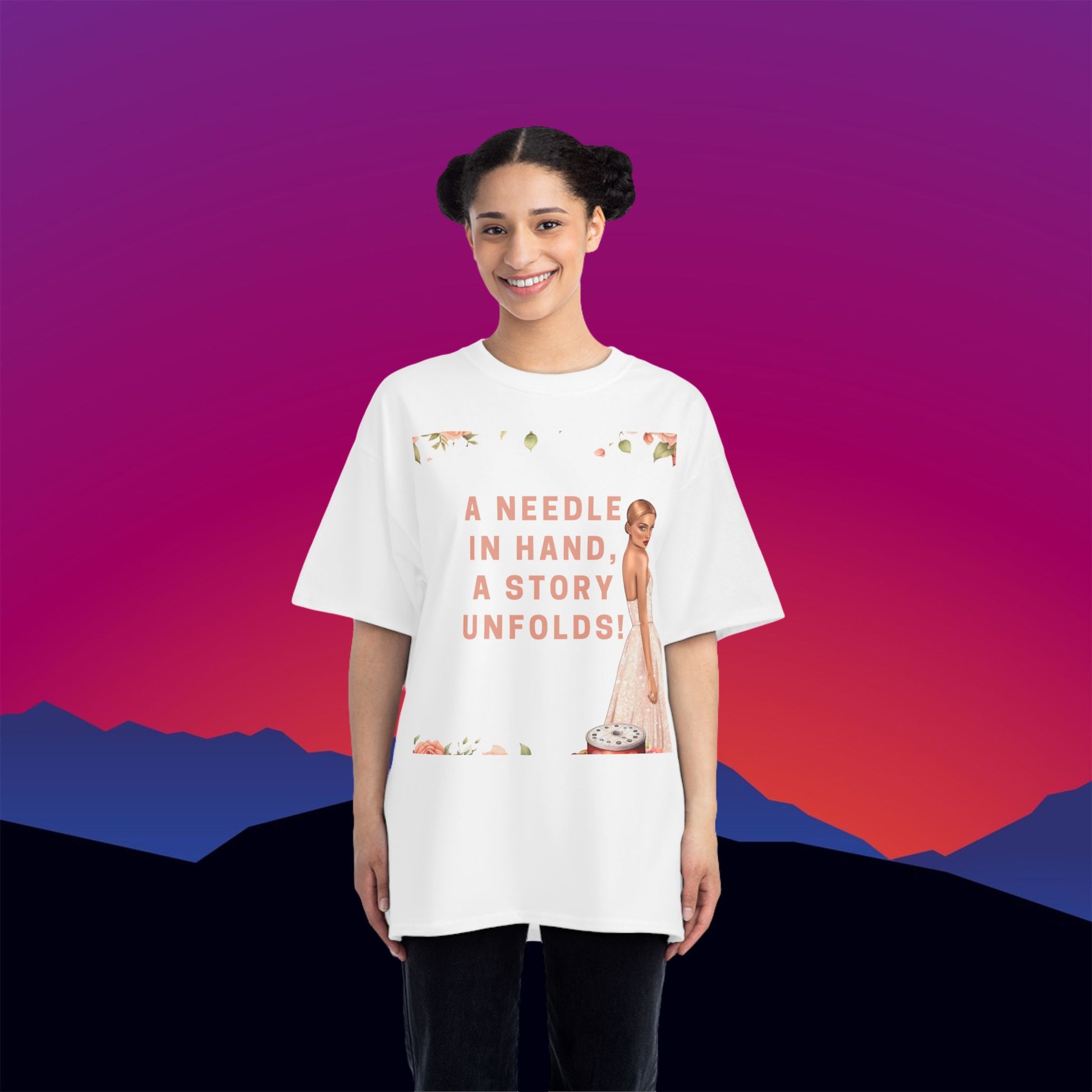 A Needle in Hand T-Shirt: (Hanes Beefy-T 100% Preshrunk Cotton Custom Printed by TheGlassyLass.com