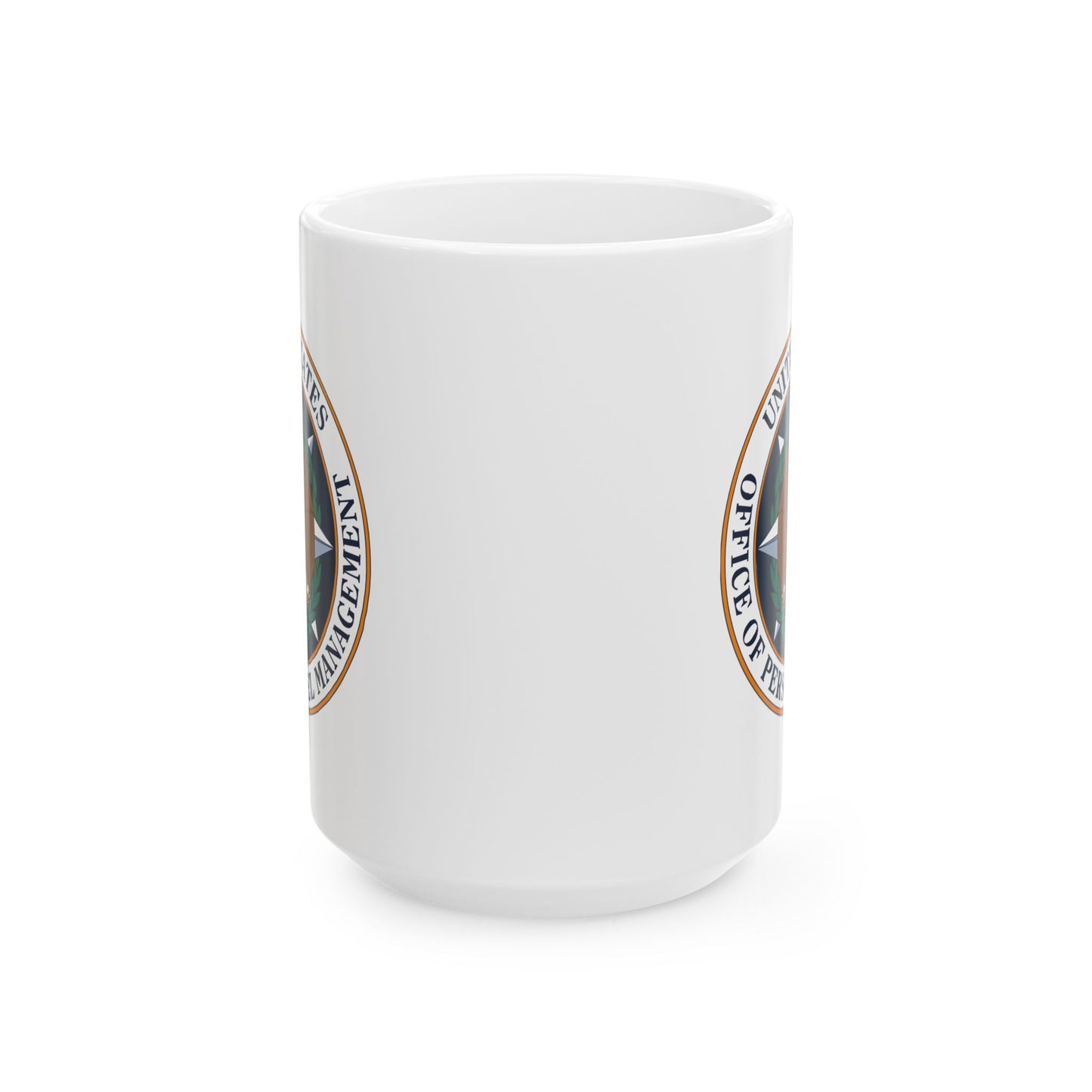 US Office of Personnel Management Coffee Mug - Double Sided Print, White Ceramic, 15oz by TheGlassyLass.com