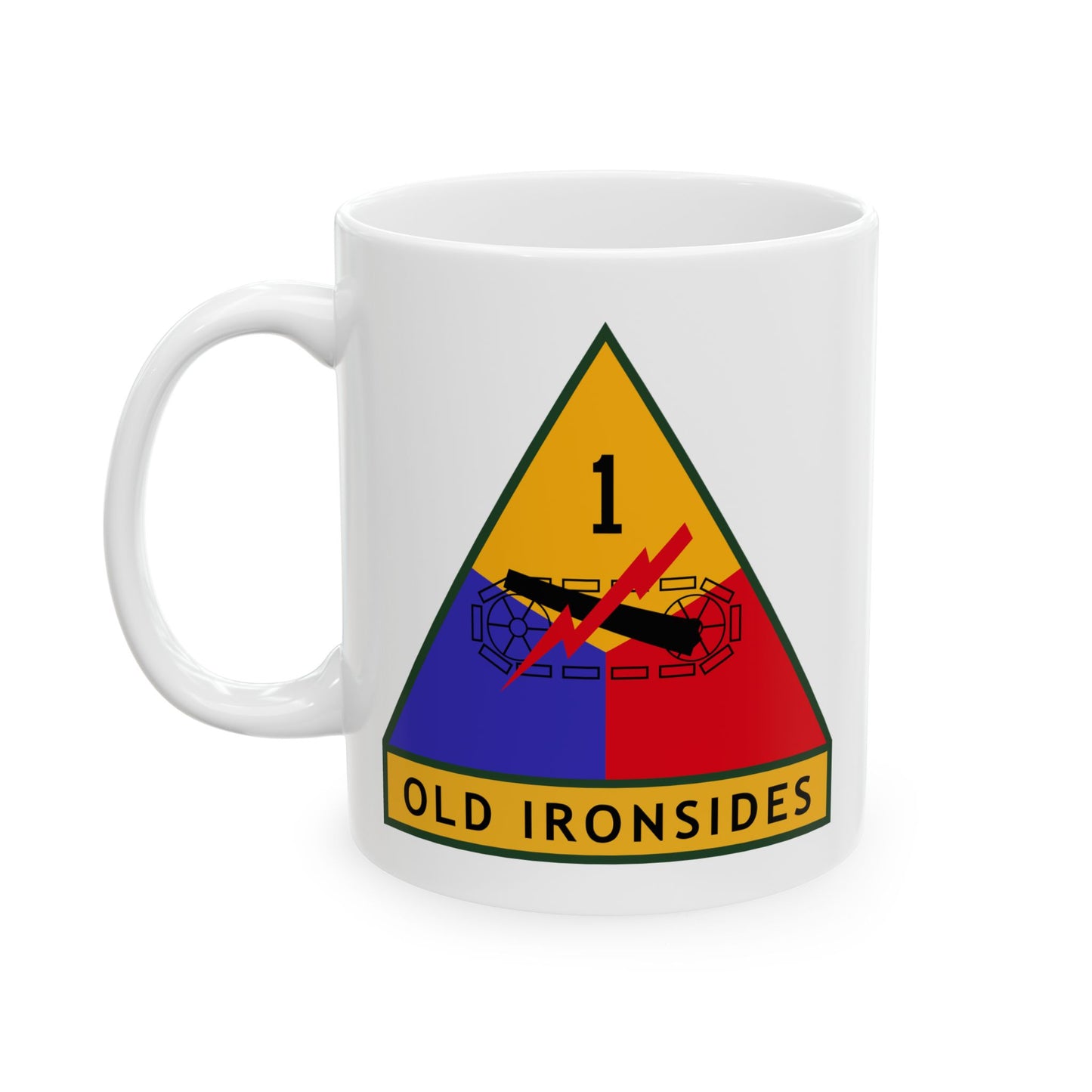 US Army 1st Armored Division Insignia - Double Sided White Ceramic Coffee Mug 11oz by TheGlassyLass.com