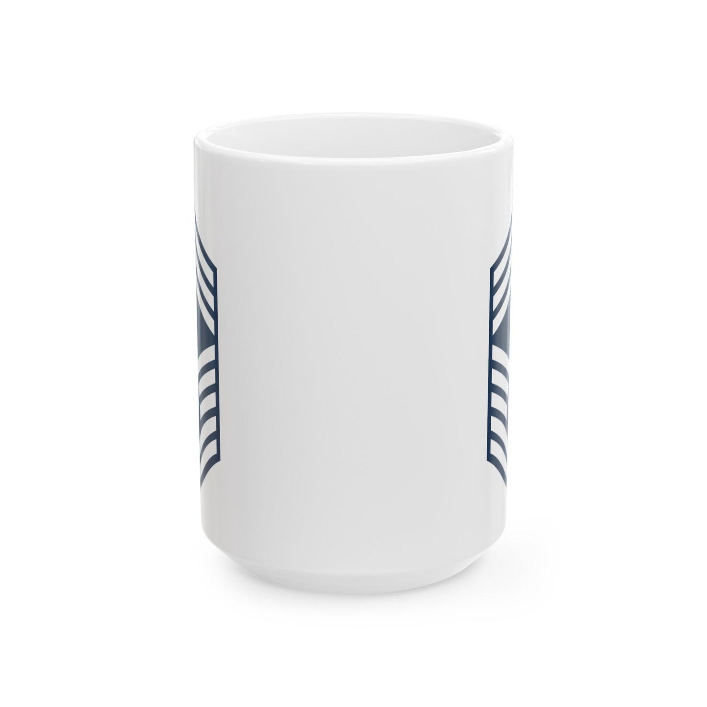 Air Force Chief Master Sergeant Stripes - Double Sided White Ceramic Coffee Mug 15oz by TheGlassyLass.com