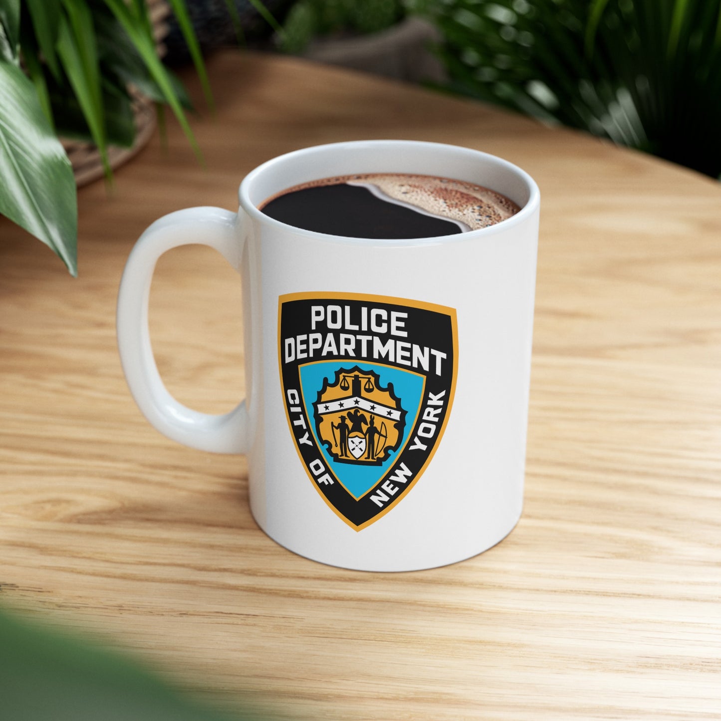 NYPD Logo Coffee Mug - Double Sided White Ceramic 11oz by TheGlassyLass.com