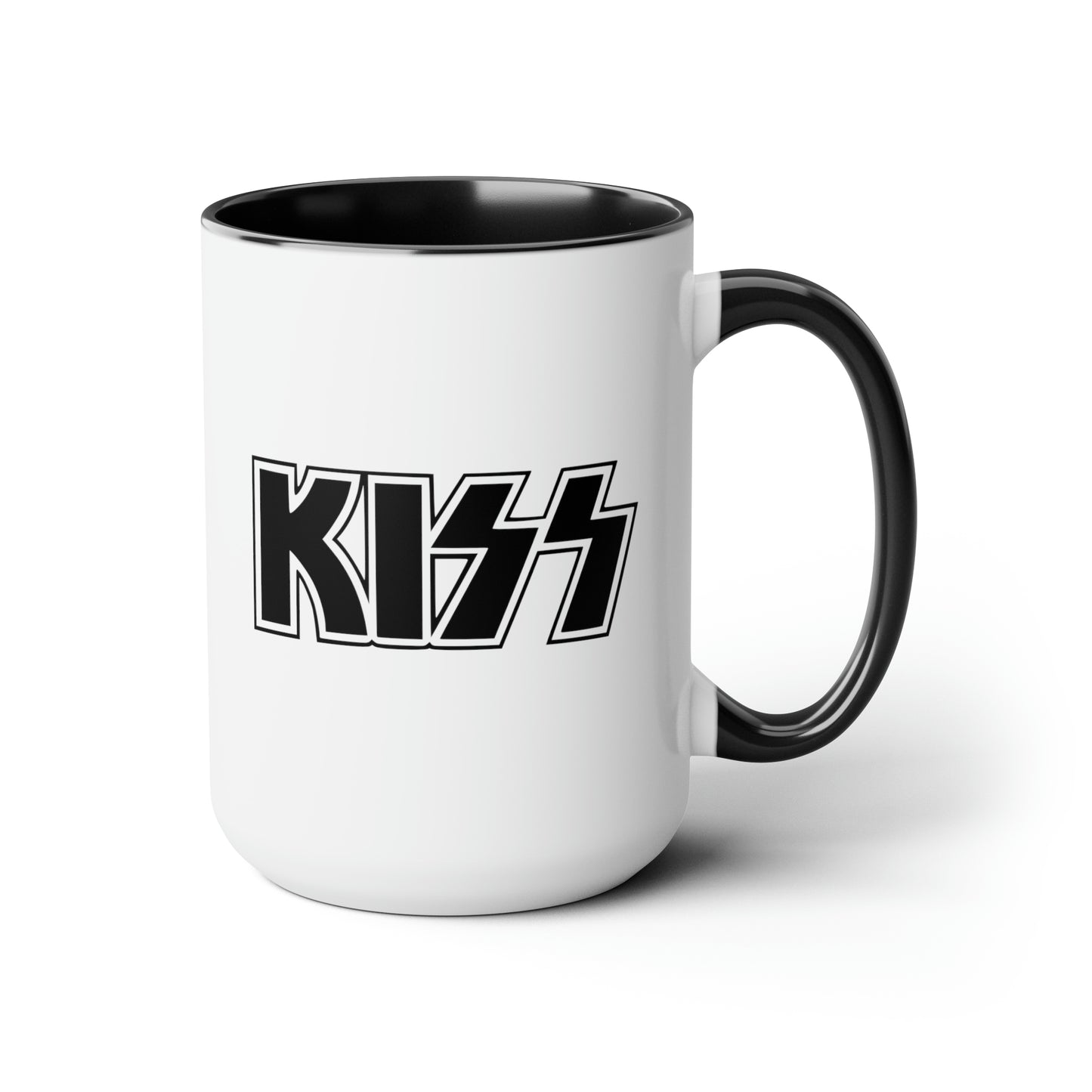 KISS Army Coffee Mug - Double Sided Black Accent White Ceramic 15oz by TheGlassyLass