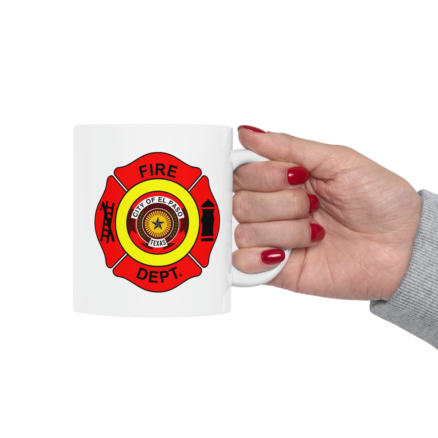 El Paso Fire Department Coffee Mug - Double Sided White Ceramic 11oz by TheGlassyLass.com