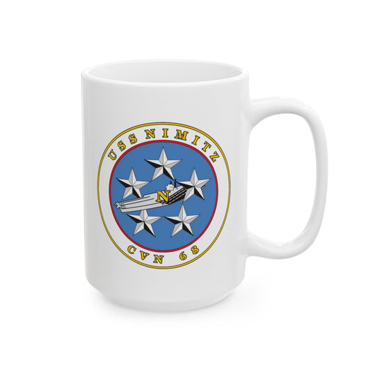 USS Nimitz Coffee Mug - Double Sided White Ceramic 15oz by TheGlassyLass.com