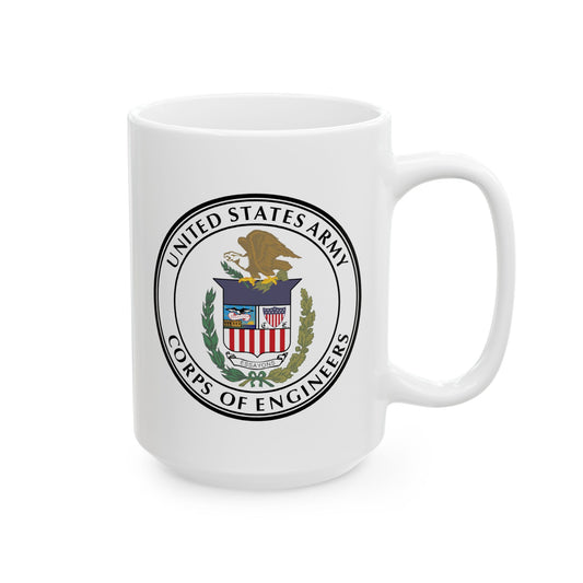 US Army Corps of Engineers Seal Coffee Mug - Double Sided White Ceramic 15oz - by TheGlassyLass.com
