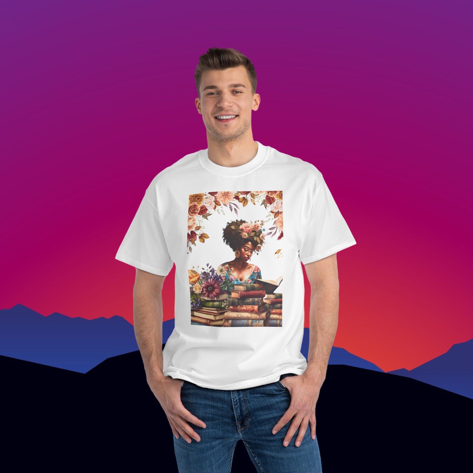 Knowledge is Power T-Shirt: (Hanes Beefy-T 100% Preshrunk Cotton Custom Printed by TheGlassyLass.com