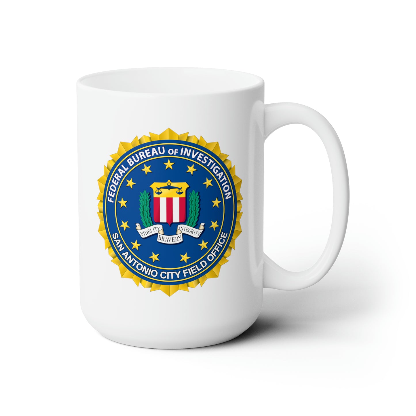 The FBI San Antonio Field Office Coffee Mug Custom Printed by TheGlassyLass.com