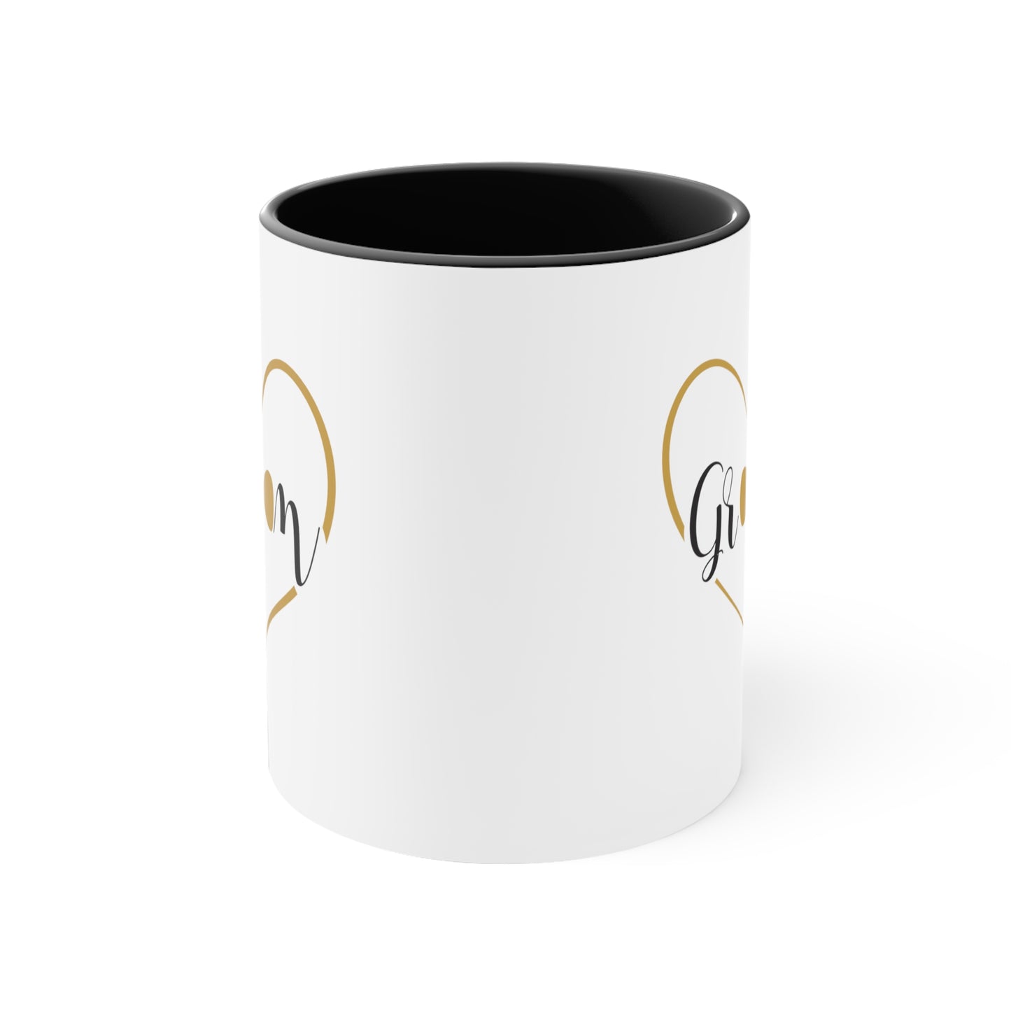 Groom Coffee Mug - Double Sided Black Accent Ceramic 11oz by TheGlassyLass.com