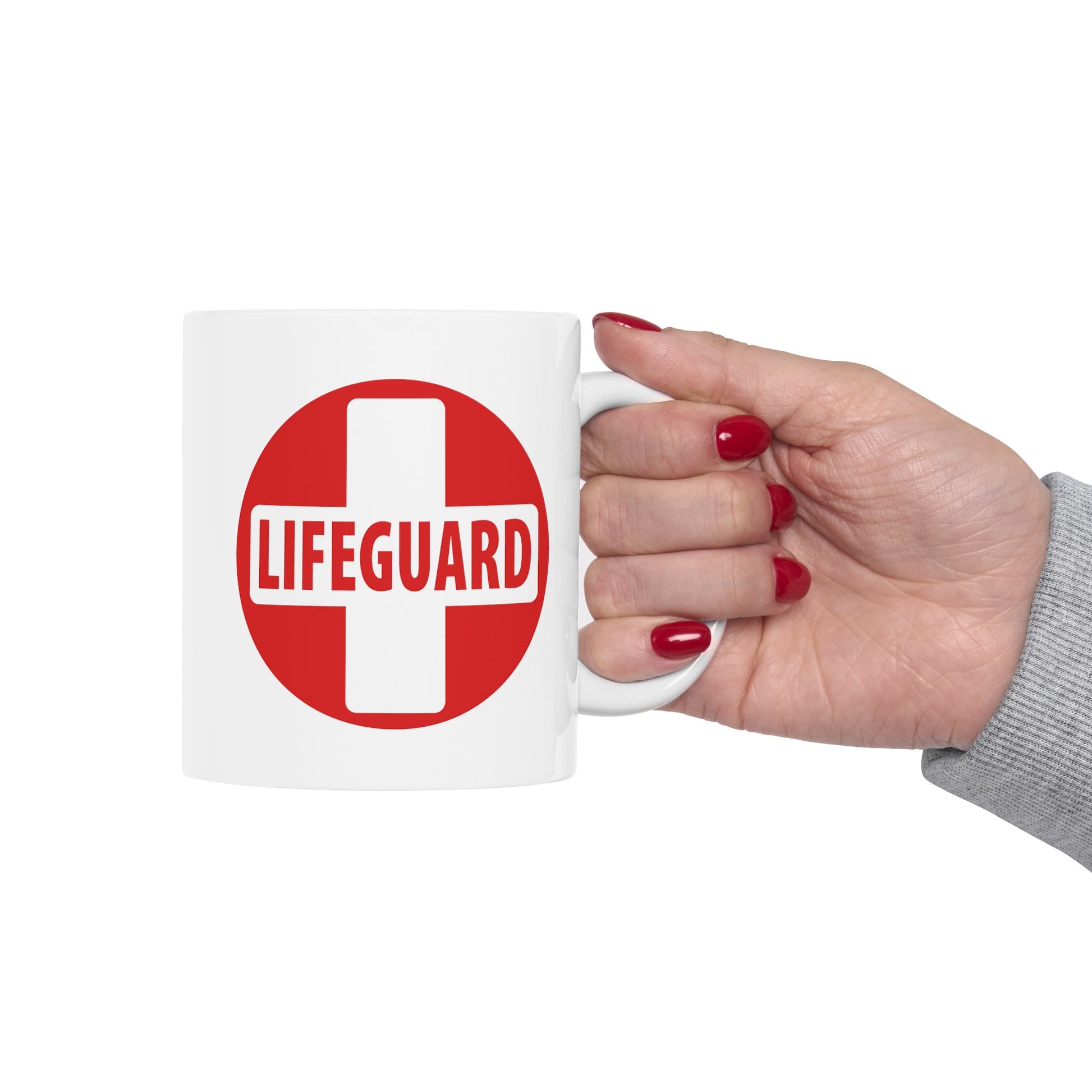 Lifeguard Coffee Mug - Double Sided White Ceramic 11oz by TheGlassyLass.com