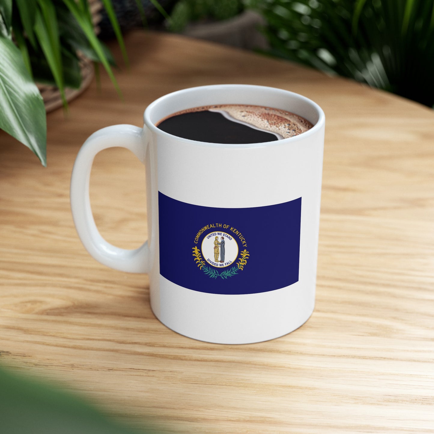 Commonwealth of Kentucky State Flag - Double Sided White Ceramic Coffee Mug 11oz by TheGlassyLass.com