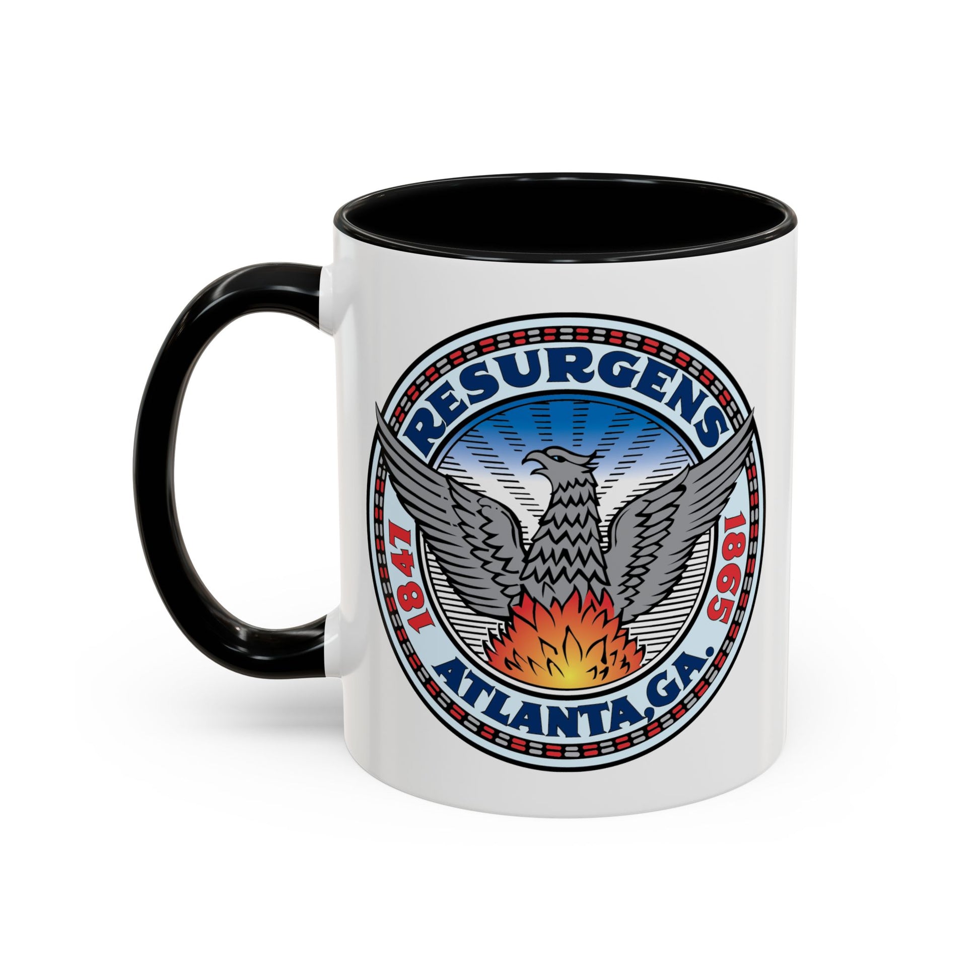 City of Atlanta Seal Coffee Mug - Double Sided Print, Black Accent White Ceramic, 11oz by TheGlassyLass.com