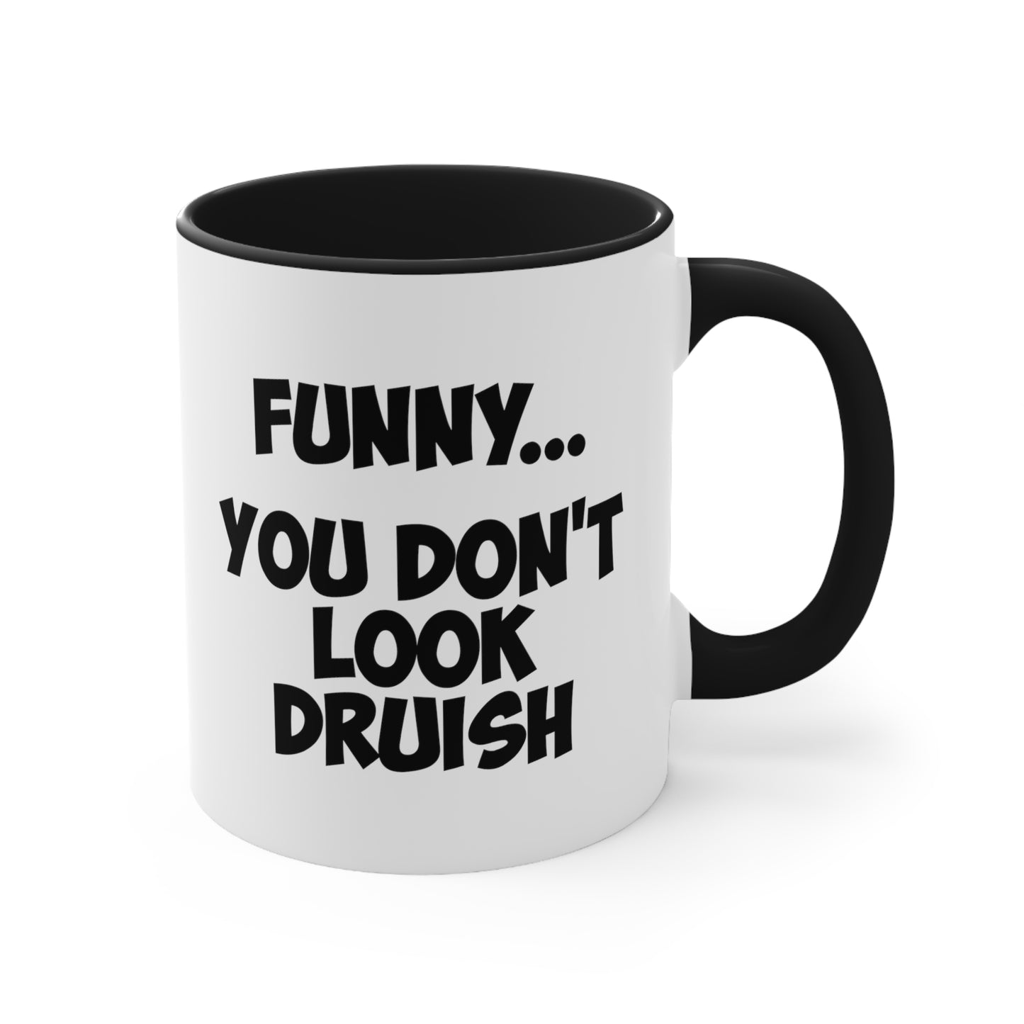 Druish Princess Coffee Mug - Double Sided Black Accent White Ceramic 11oz by TheGlassyLass.com