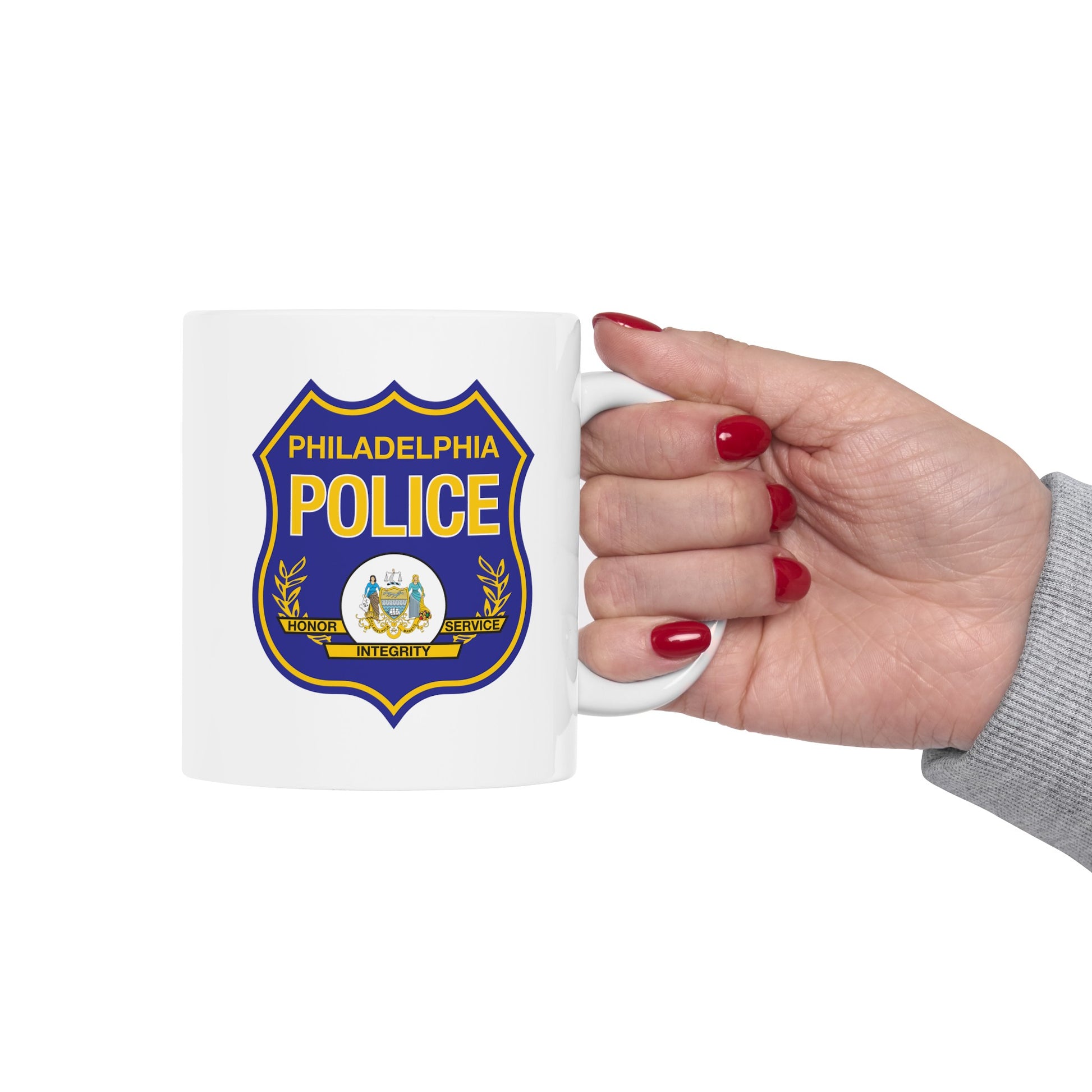 Philadelphia Police Coffee Mug - Double Sided White Ceramic 11oz by TheGlassyLass.com