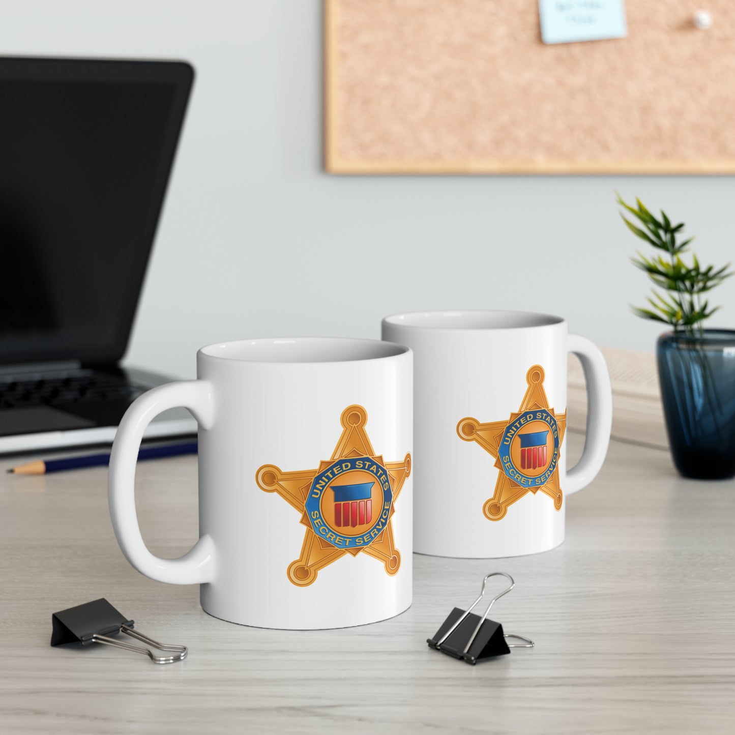 US Secret Service Coffee Mug - Double Sided White Ceramic 11oz by TheGlassyLass.com