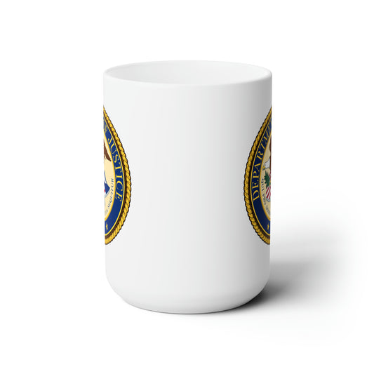 Department of Justice Coffee Mug - Double Sided White Ceramic 15oz by TheGlassyLass.com