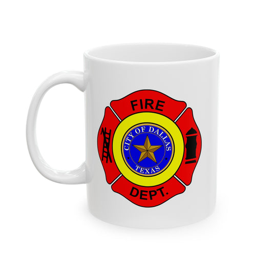 Dallas Fire Department Coffee Mug - Double Sided Print White Ceramic 11oz by TheGlassyLass.com