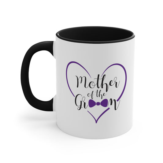 Mother of the Groom Coffee Mug - Double Sided Black Accent Ceramic 11oz by TheGlassyLass.com