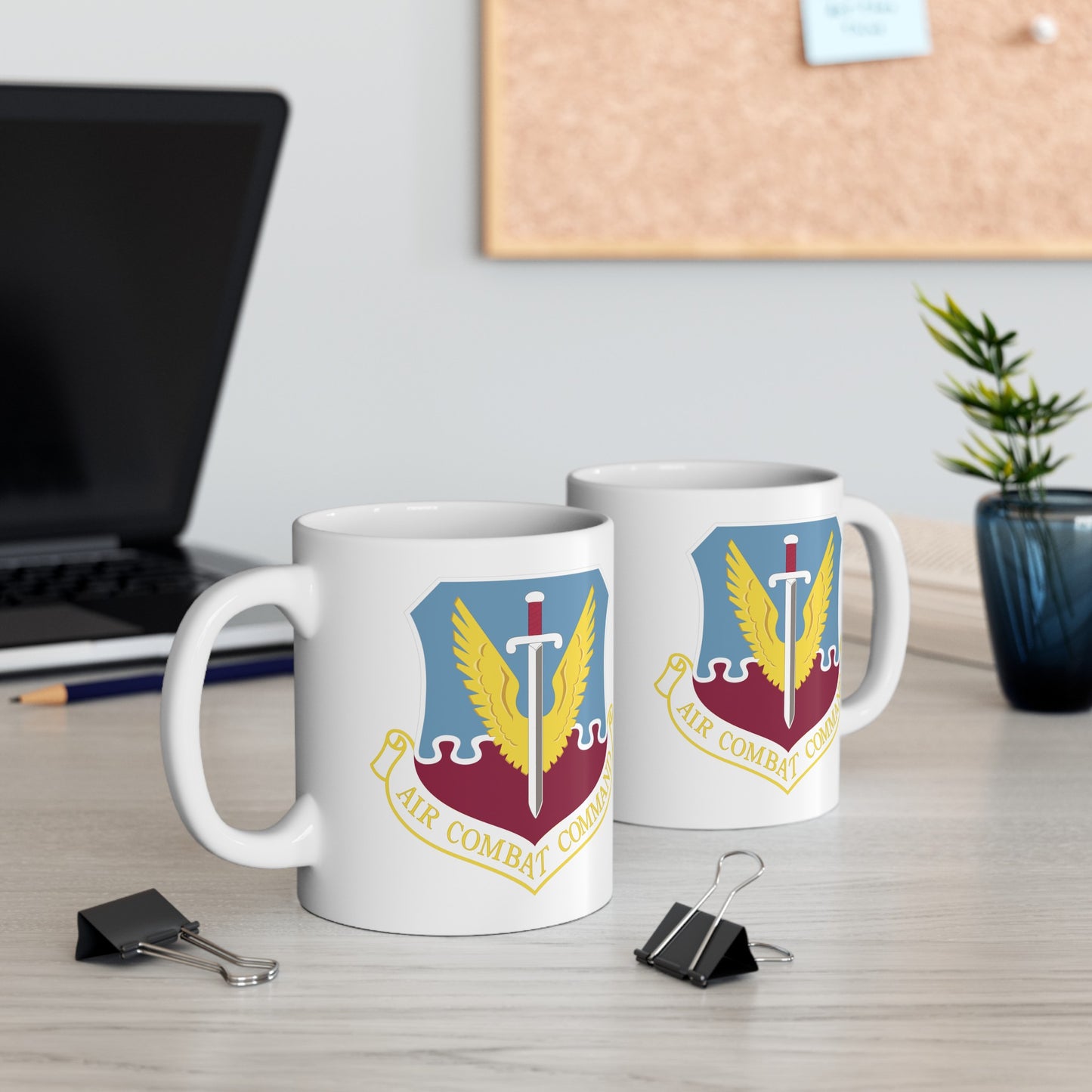 Air Combat Command - Double Sided White Ceramic Coffee Mug 15oz by TheGlassyLass.com